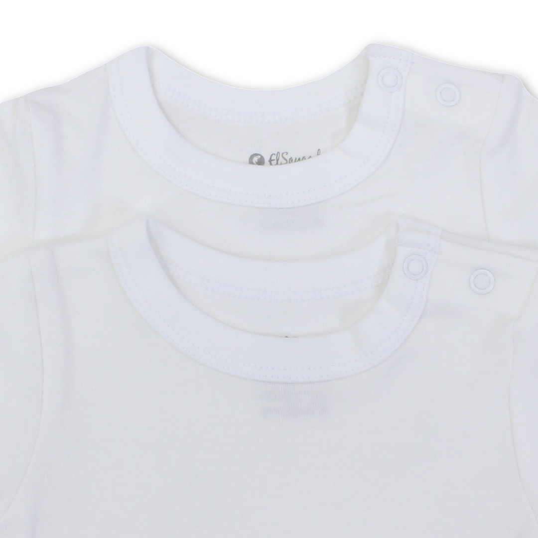 Unisex Baby Cotton Short-Sleeved Underwear Bodysuit – White Pack Of 2