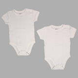 Unisex Plain White Short-Sleeved Underwear Bodysuit (Pack Of 2)