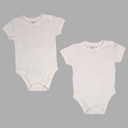 Unisex Baby Cotton Bodysuit - White (Pack of 2)