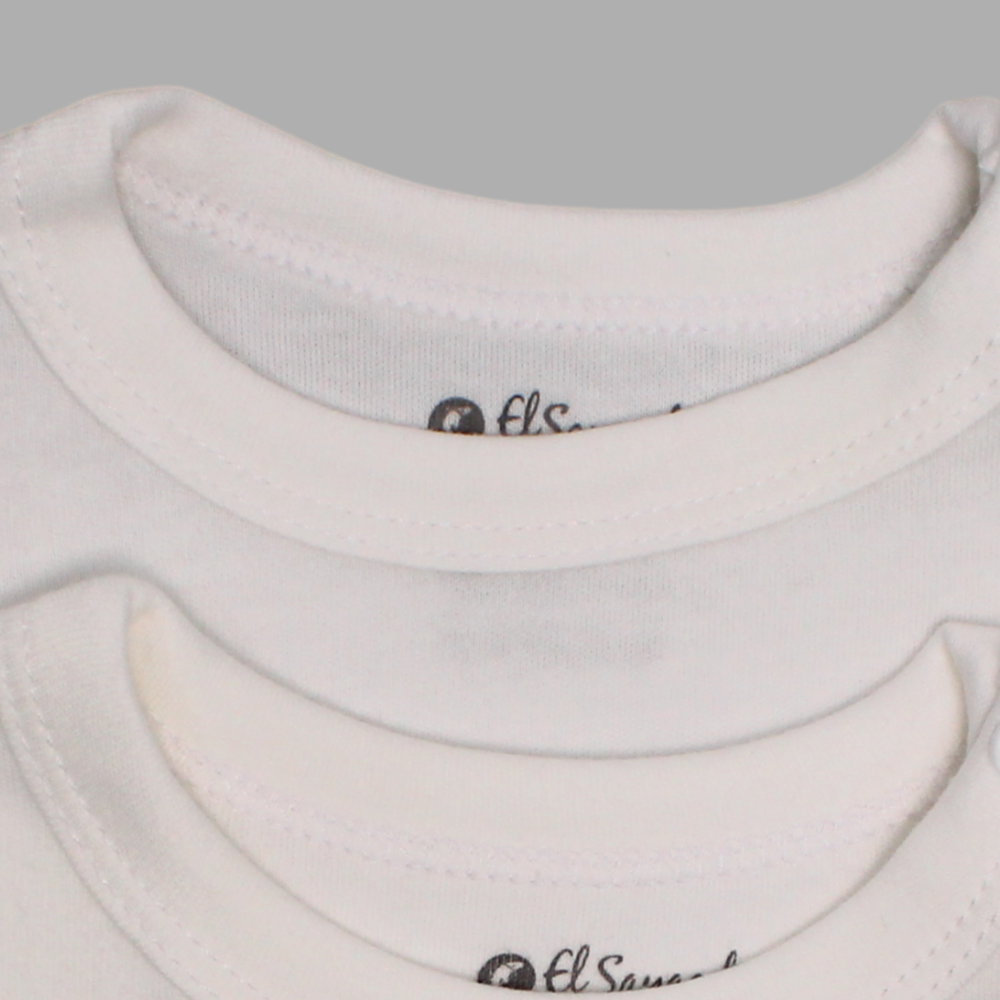 Unisex Baby Cotton Bodysuit - White (Pack of 2)