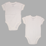 Unisex Plain White Short-Sleeved Underwear Bodysuit (Pack Of 2)