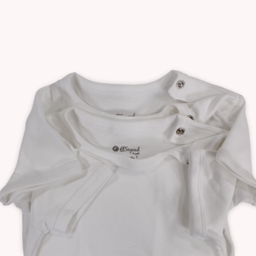 White Short-Sleeved Underwear Bodysuit (Pack Of 2)