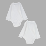 Unisex Plain White Long-Sleeved Underwear Bodysuit (Pack Of 2)