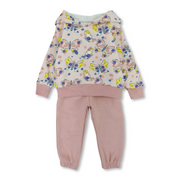 Baby Girls Cotton Hooded Pajama Set – Pink with Butterflies Print