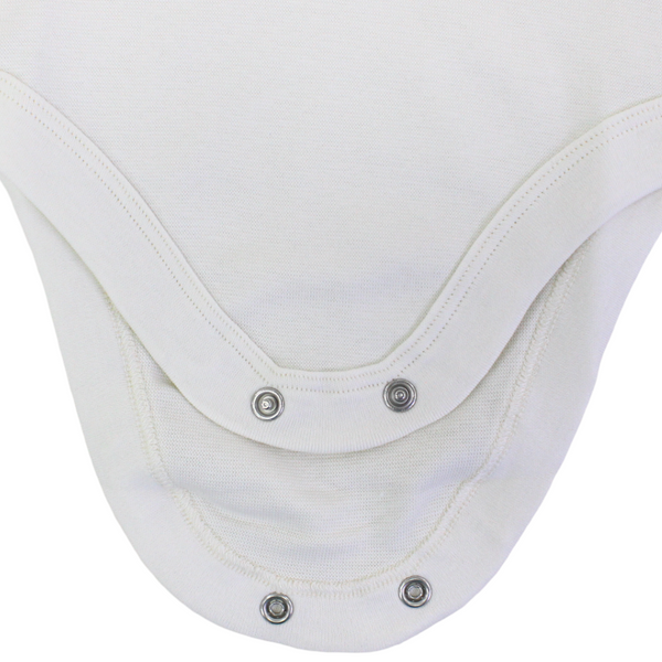 Unisex Baby Cotton Bodysuit High Collar – Off-White