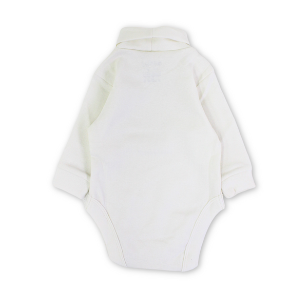 Unisex Baby Cotton Bodysuit High Collar – Off-White