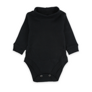 Unisex Baby Cotton High Collar Bodysuit – Black