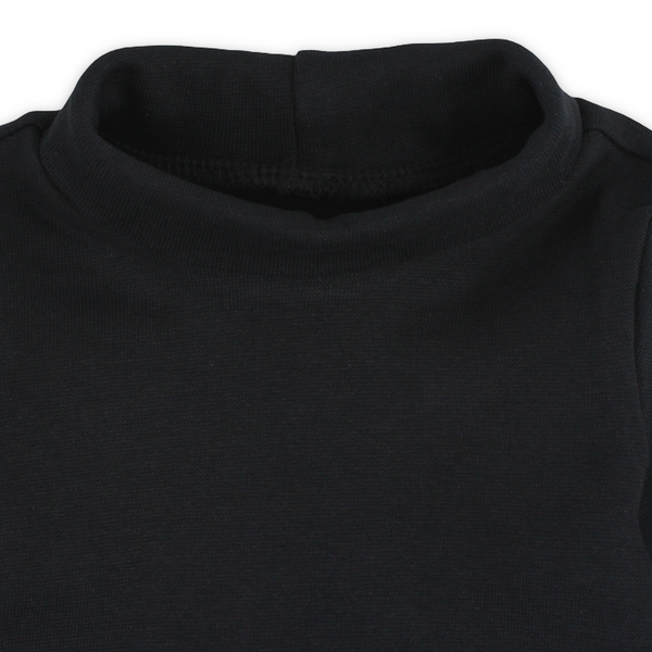 Unisex Baby Cotton High Collar Bodysuit – Black