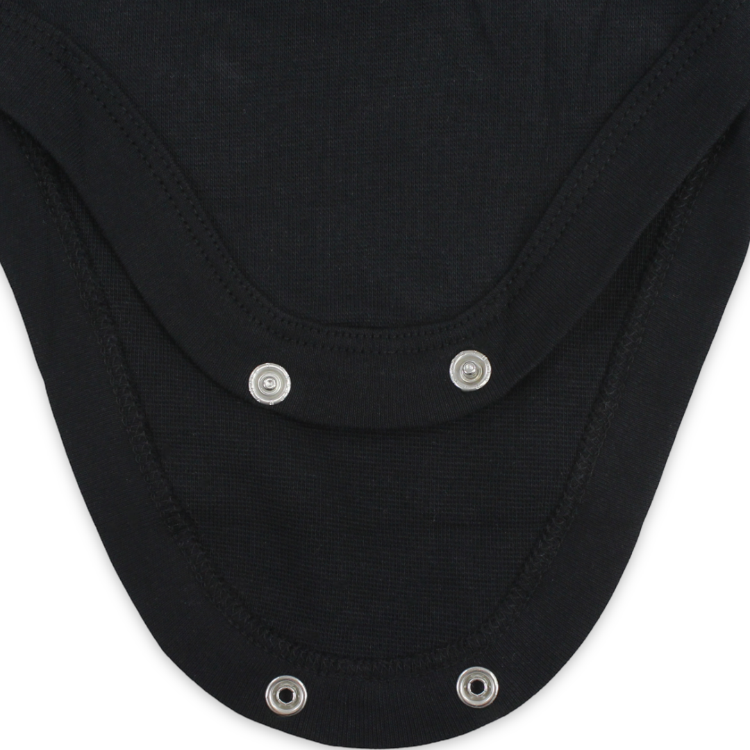 Unisex Baby Cotton High Collar Bodysuit – Black