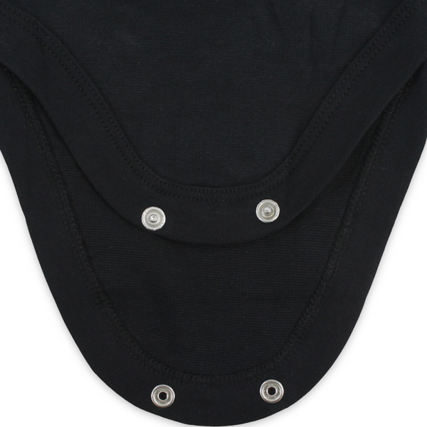 Unisex Baby Cotton High Collar Bodysuit – Black