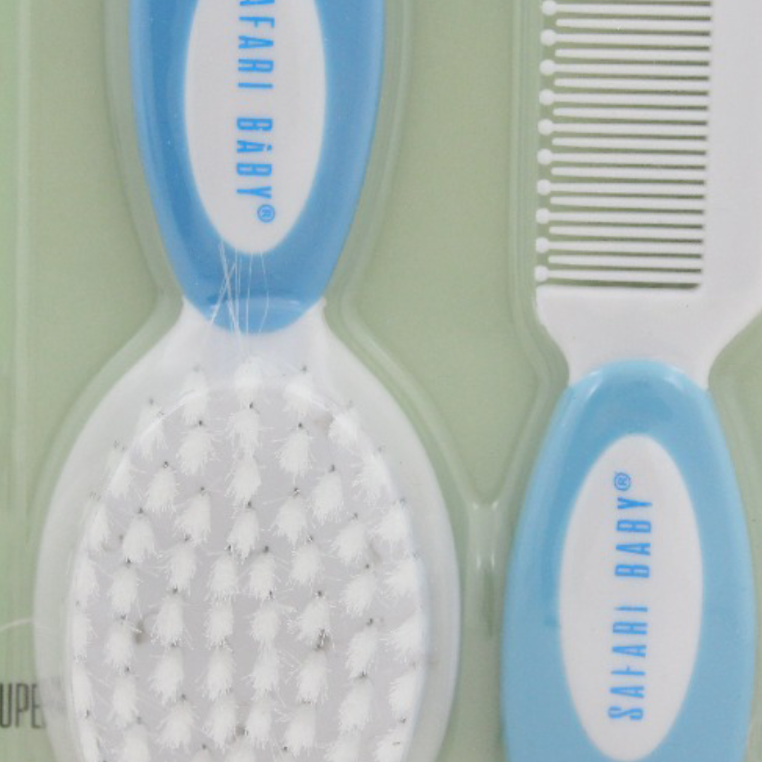 Safari Baby Soft Brush and Comb Set – Baby Blue