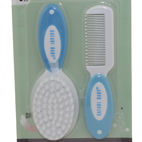 Safari Baby Soft Brush and Comb Set – Baby Blue