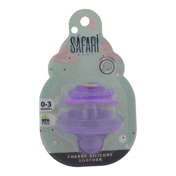 Safari Baby Cherry Silicone Soother 0-3M – Yellow