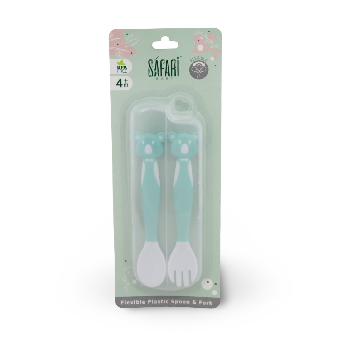 Safari Baby Flexible Spoon & Fork Set - Baby Essentials