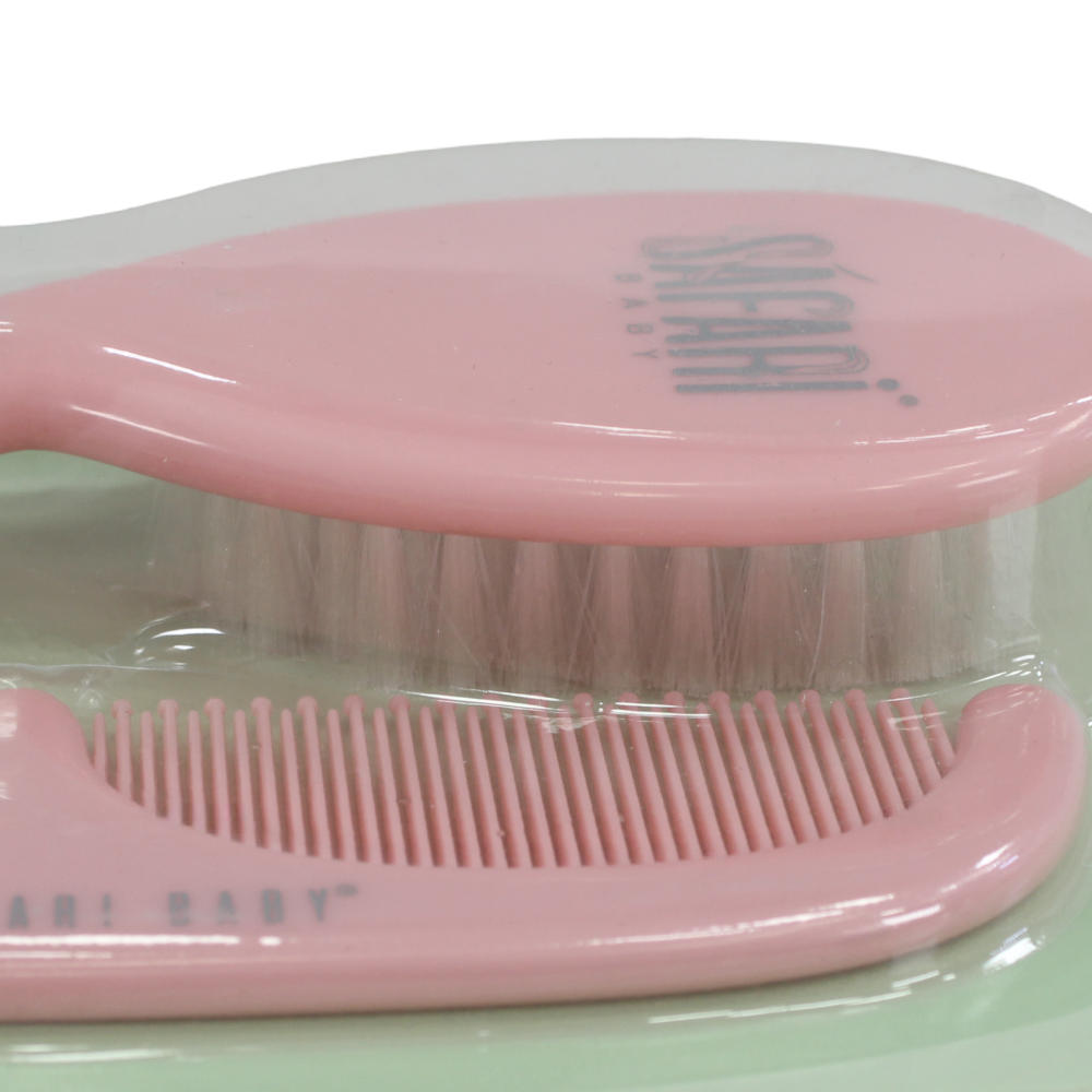 Safari Baby Brush & Comb Set – Pink