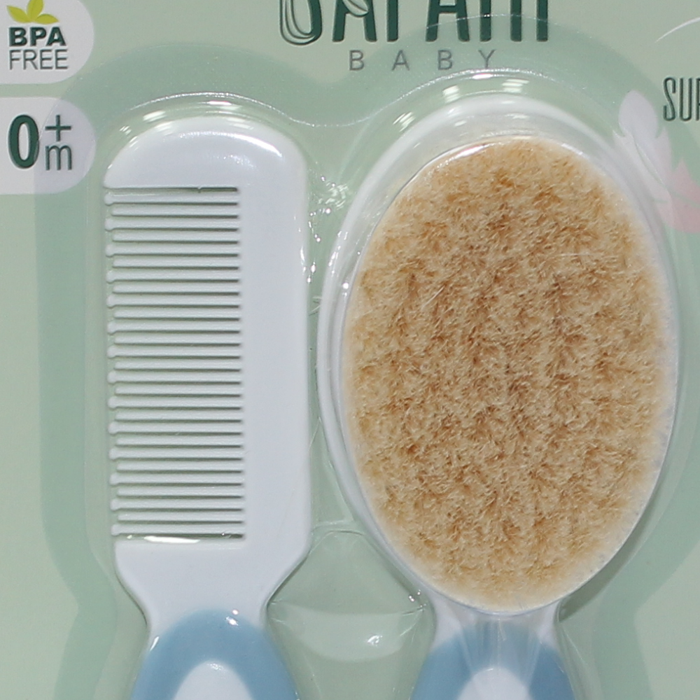 Safari Baby Soft Brush & Comb – Baby Blue