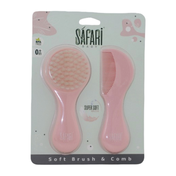 Safari Baby Soft Brush & Comb – Pink