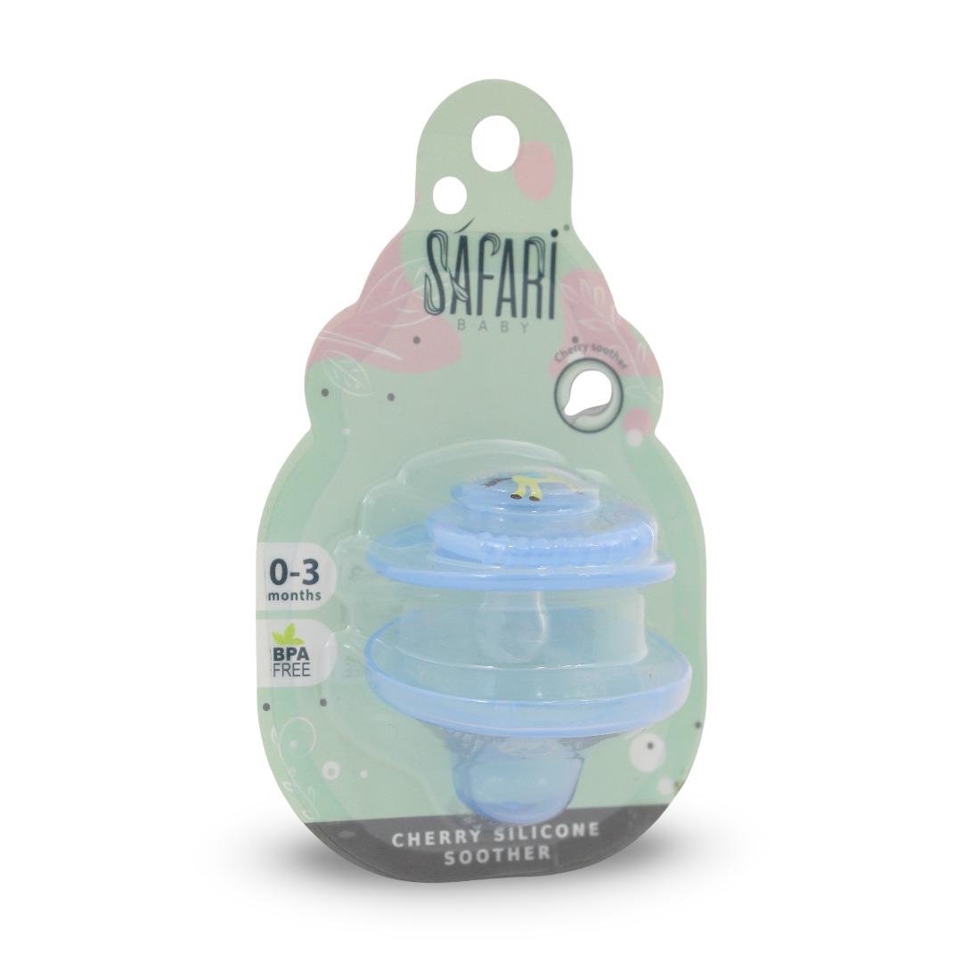Safari Baby Cherry Silicone Soother 0-3m – Baby Blue