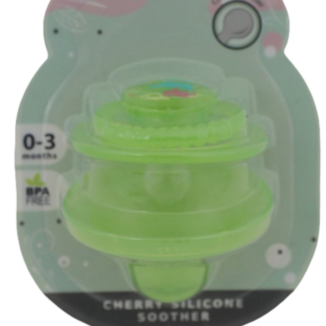 Safari Baby Cherry Silicone Soother 0-3m – Green