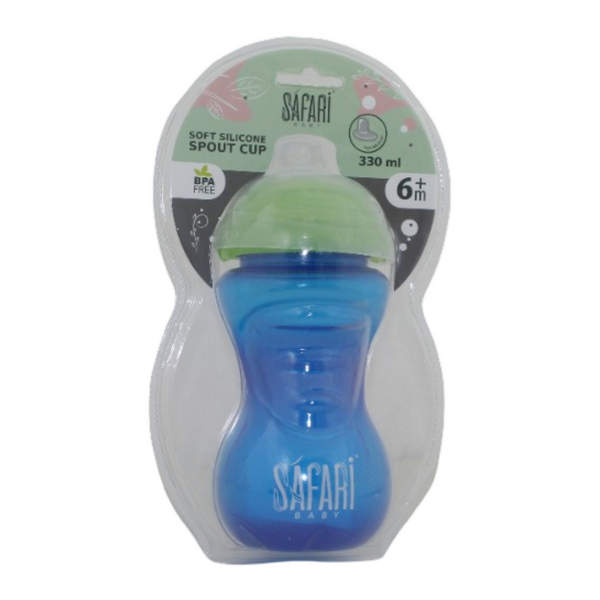 Safari Baby Soft Silicone Spout Cup 330ml +6m – Blue