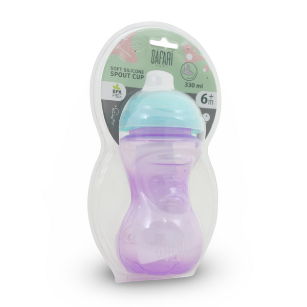 Safari Baby Soft Silicone Spout Cup 330ml +6m – Purple