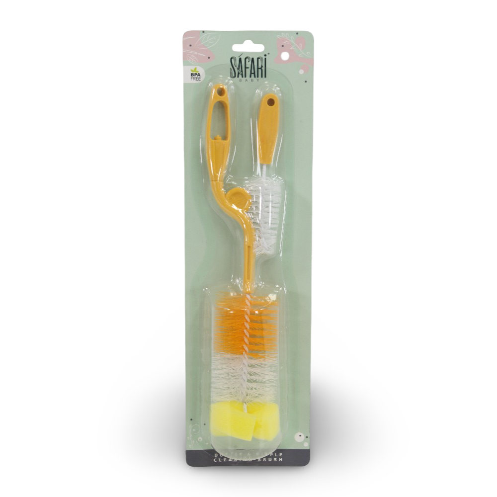 Safari Baby Bottle & Nipple Cleaning Brush – Orange