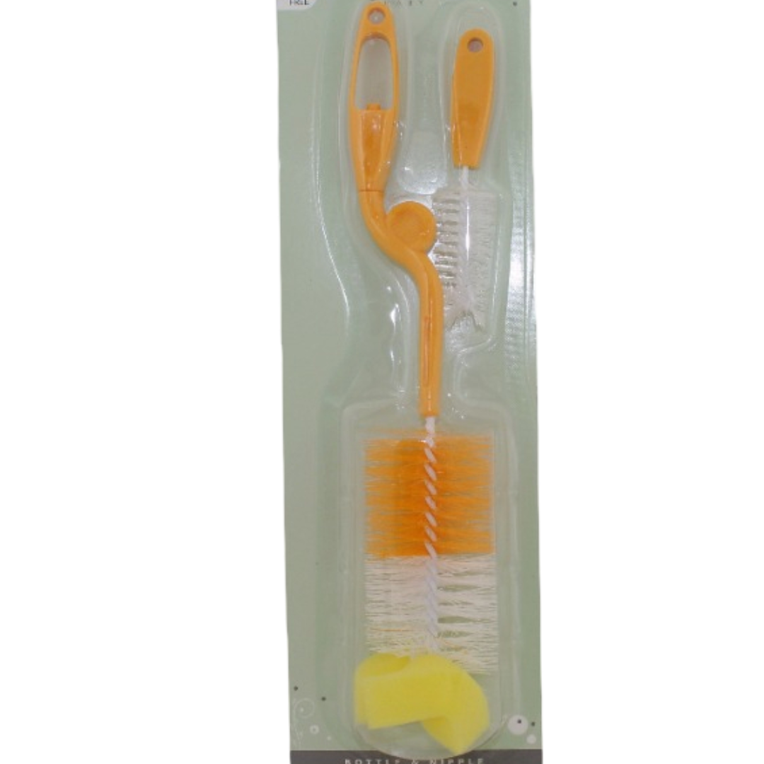 Safari Baby Bottle & Nipple Cleaning Brush – Orange
