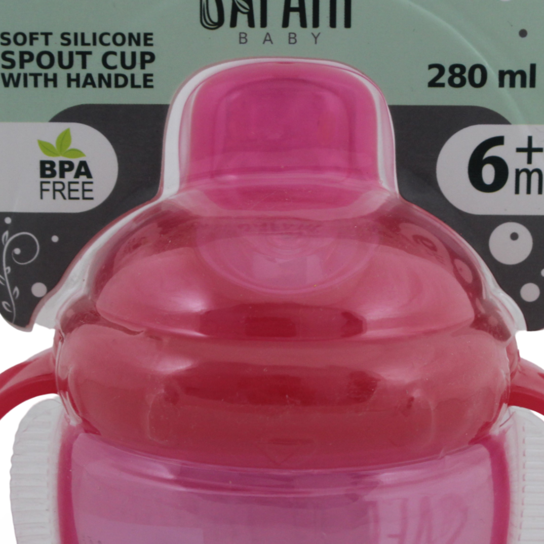 Safari Baby Soft Silicone Spout Cup with Handle 280ml 6m+ – Fuchsia