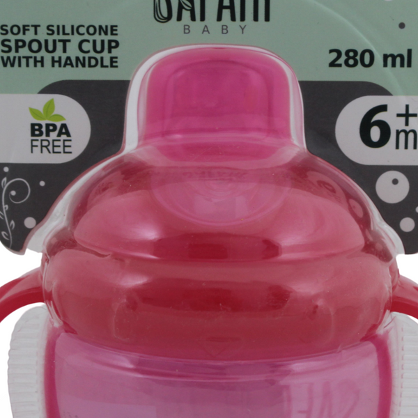 Safari Baby Soft Silicone Spout Cup with Handle 280ml 6m+ – Fuchsia
