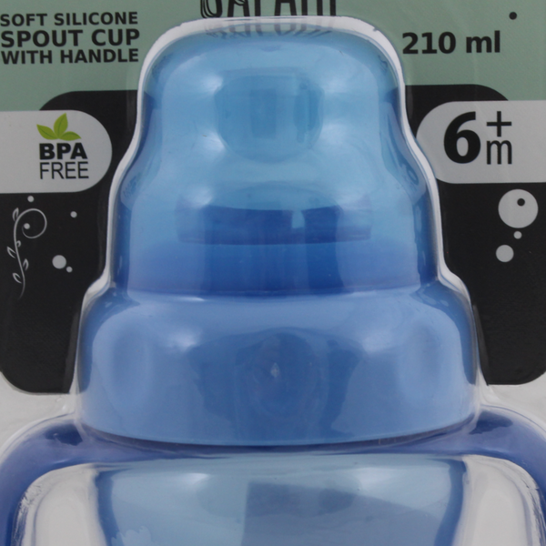 Safari Baby Soft Silicone Spout Cup with Handle 210ml 6m+ – Blue