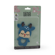 Safari Silicone Baby Teether 3m+ – Turquoise with Gazelle Design