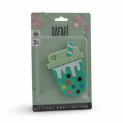 Safari Silicone Baby Teether 3m+ – Green with Ice Cream Design