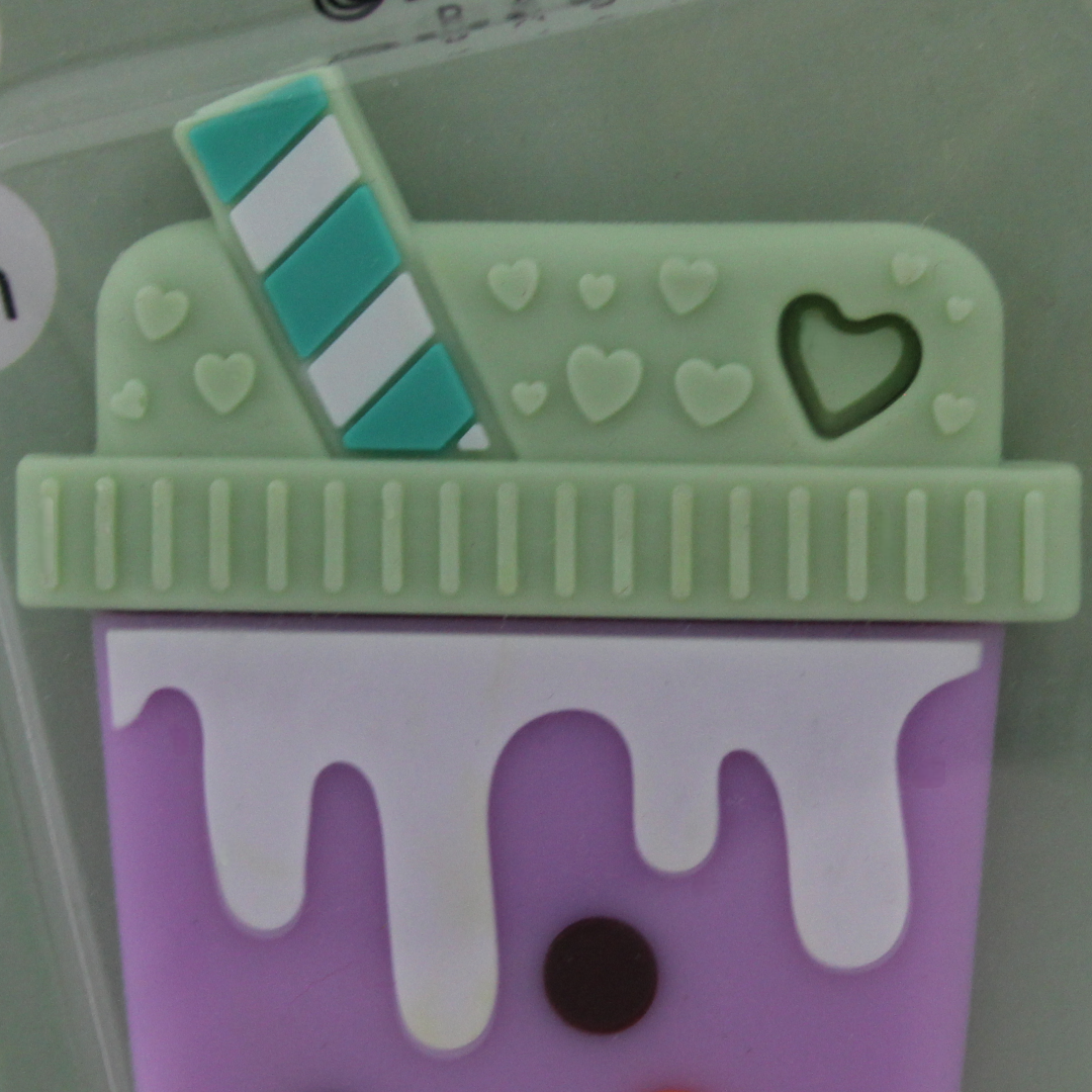 Safari Silicone Baby Teether 3m+ – Purple with Ice Cream Design