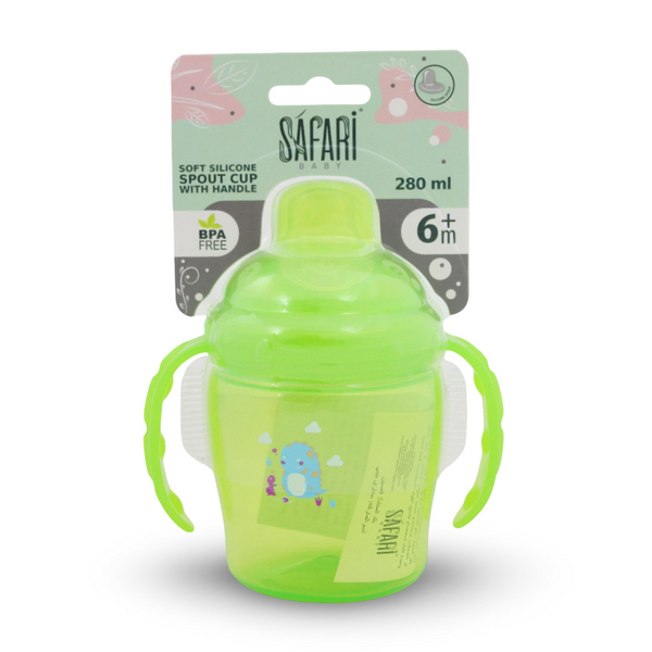 Safari Baby Soft Silicone Spout Cup 280ml +6m – Green
