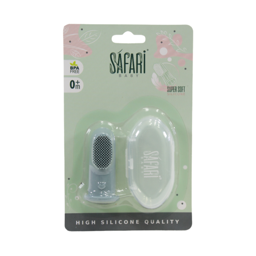 Safari Baby Super Soft Silicone Toothbrush – Baby Blue - Baby Essentials