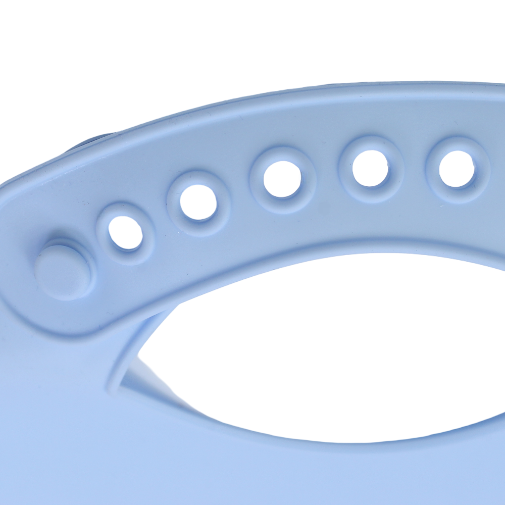 Safari Baby Silicone Bib with Pocket – Baby Blue with Astronaut Print