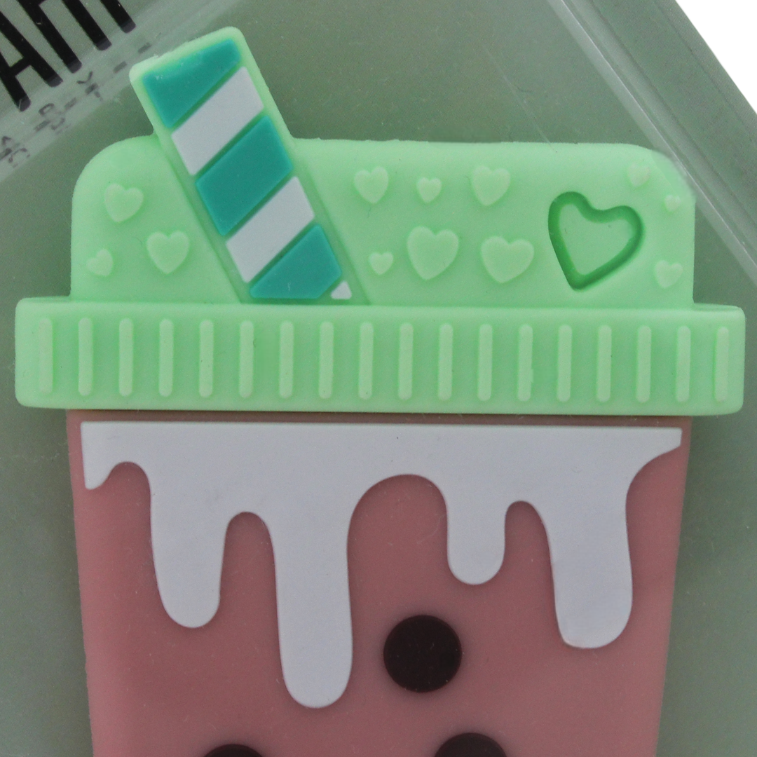 Safari Silicone Baby Teether 3m+ – Salmon with Ice Cream Design