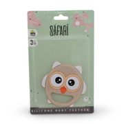 Safari Baby Silicone Baby Teether – Beige with Owl Design