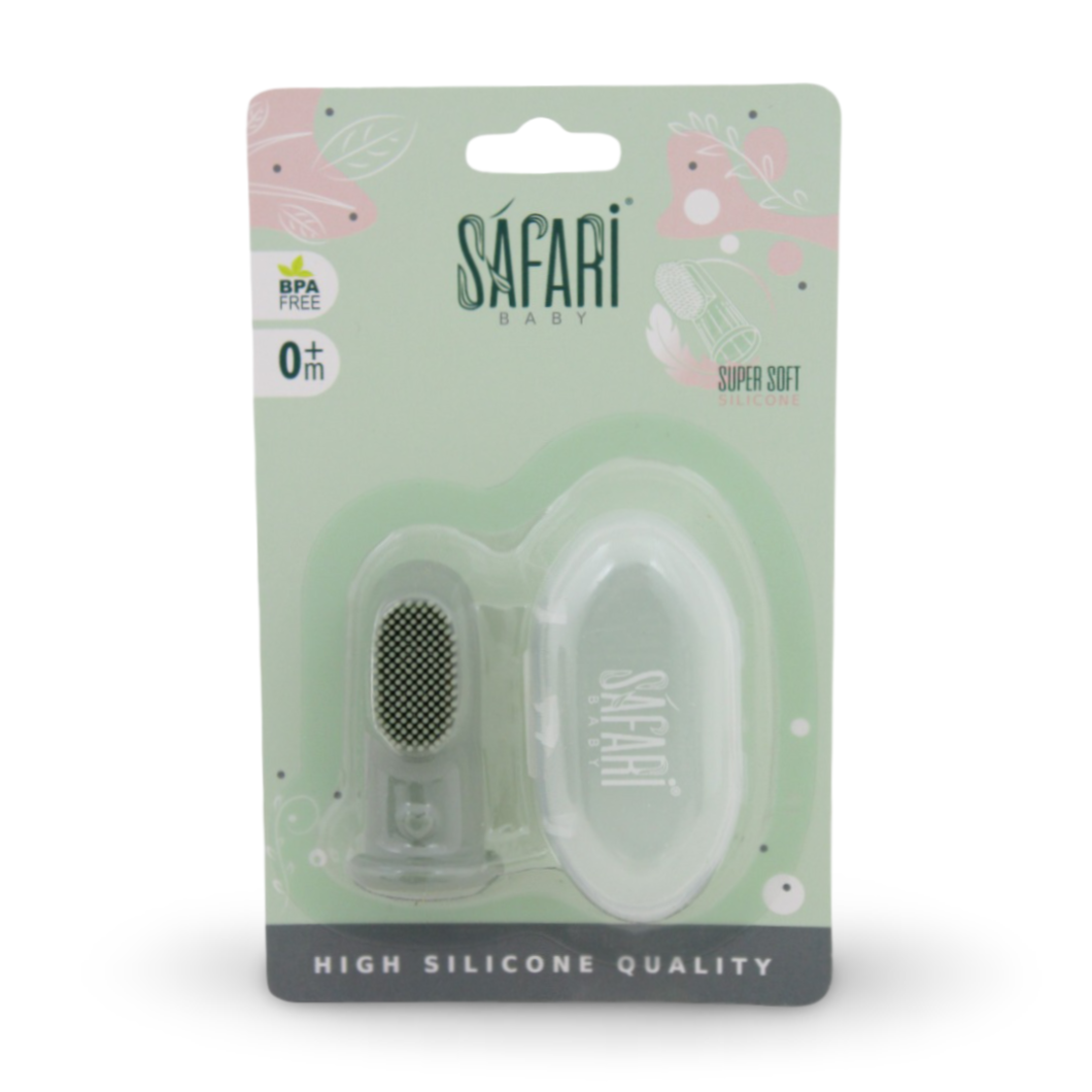 Safari Baby Super Soft Silicone Toothbrush – Mint - Baby Essentials