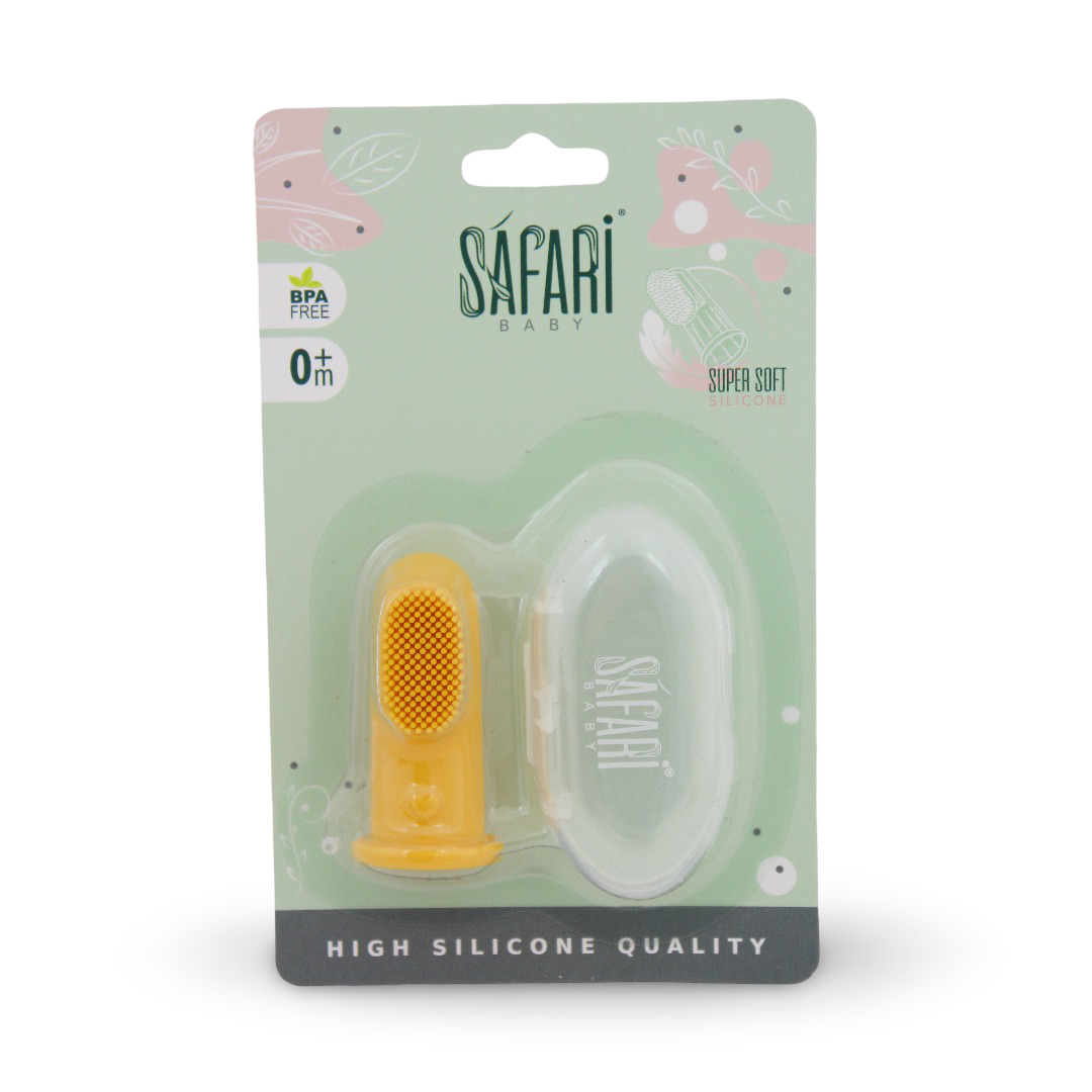 Safari Baby Super Soft Silicone Toothbrush – Yellow - Baby Essentials