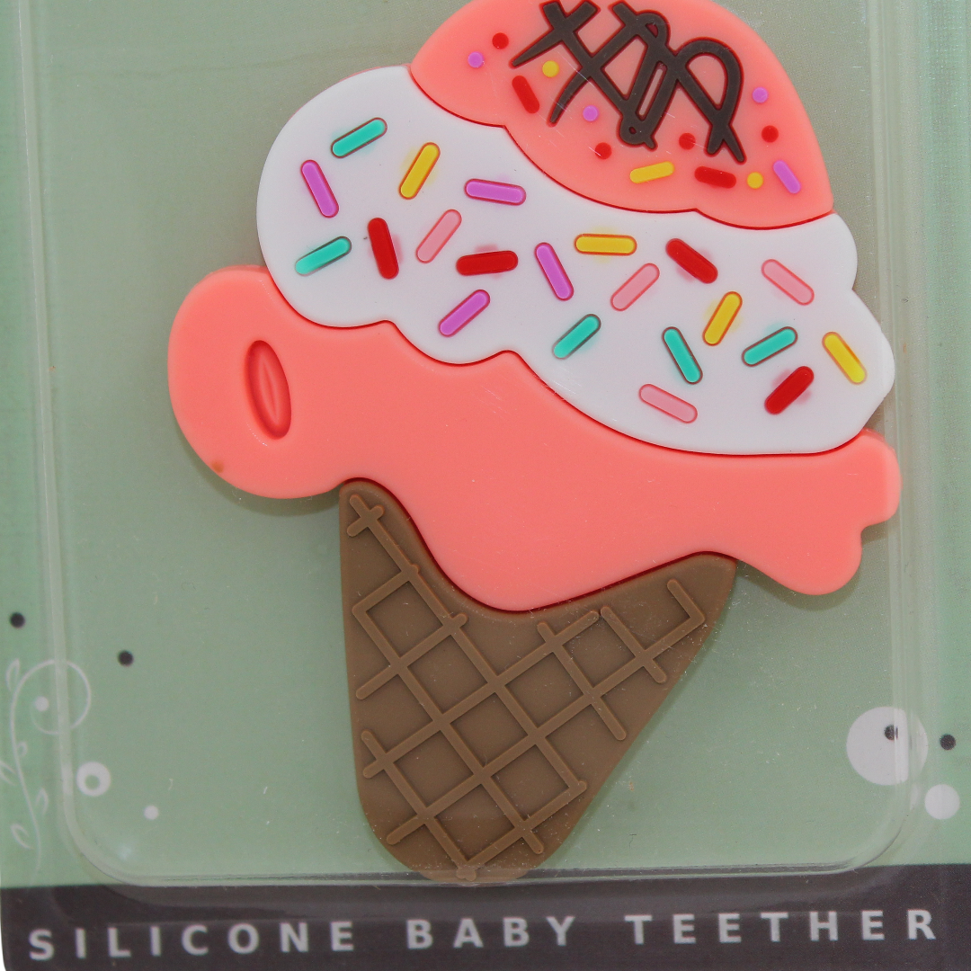 Safari Baby Silicone Baby Teether – Salmon with Ice Cream Design