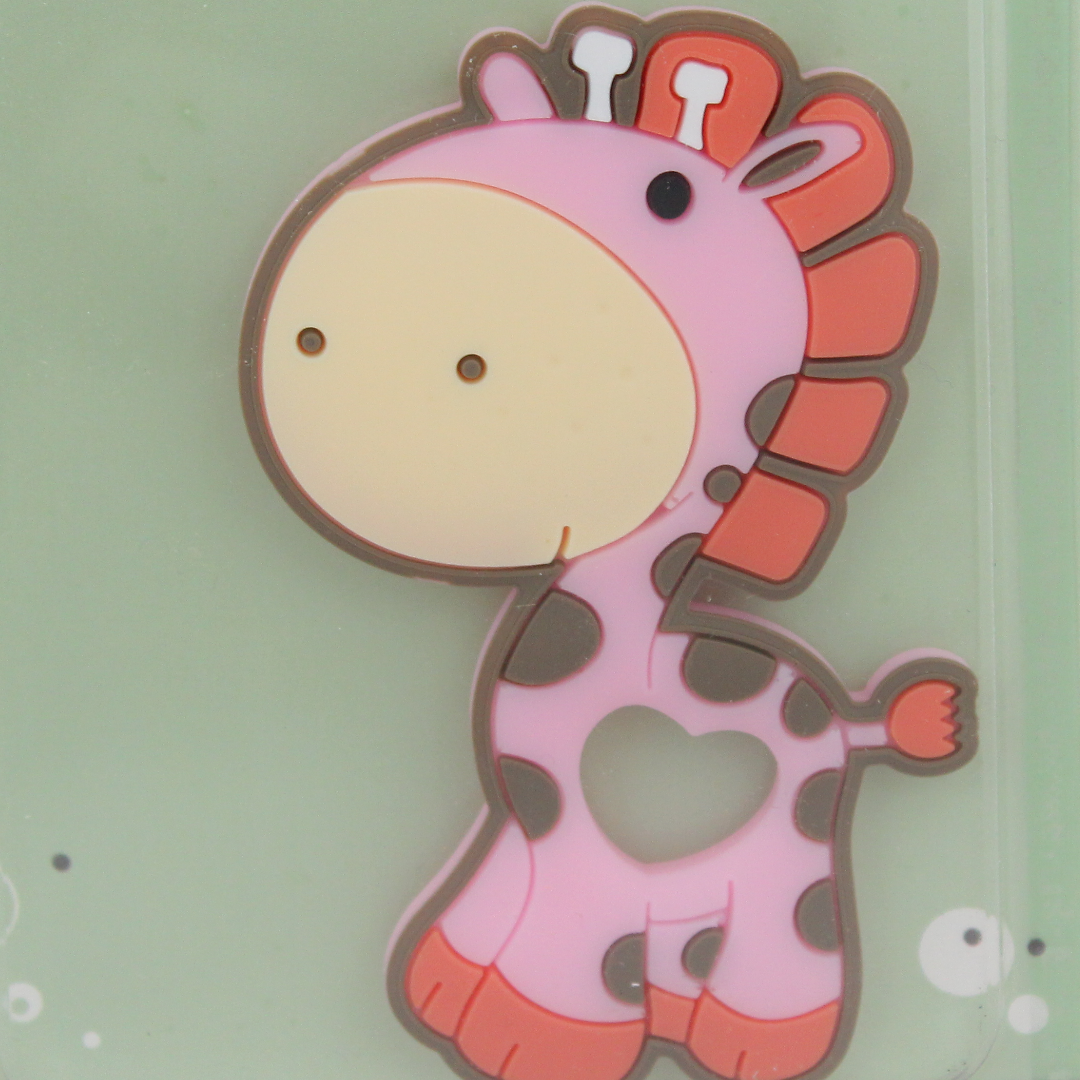 Safari Baby Silicone Baby Teether – Pink with Giraffe Design