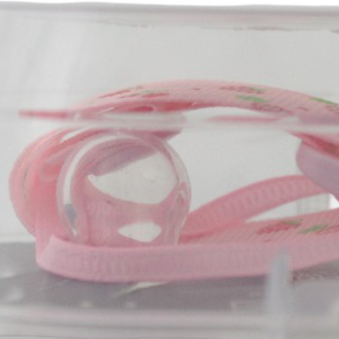 Safari Baby Silicone Cherry Soother with Ribbon Chain 0-6m – Pink