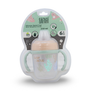 Safari Baby Cup with Silicone Spout and Weighted Straw 210ml +6m – Salmon