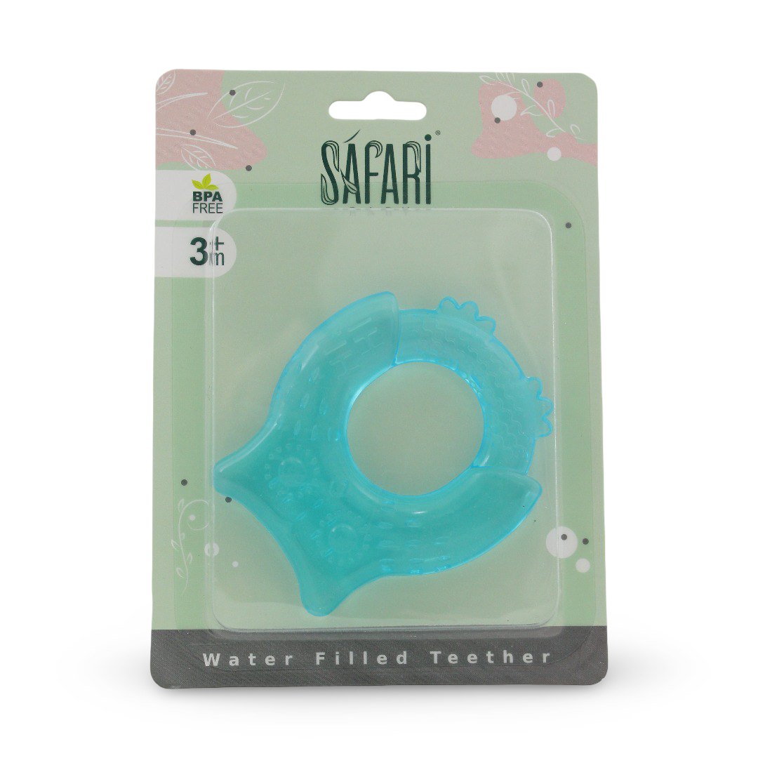 Safari Baby Water Filled Teether +3m – Baby Blue with Owl Design