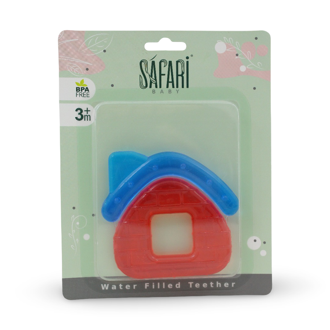 Safari Baby Water Filled Teether +3m – Blue & Red with Home Design