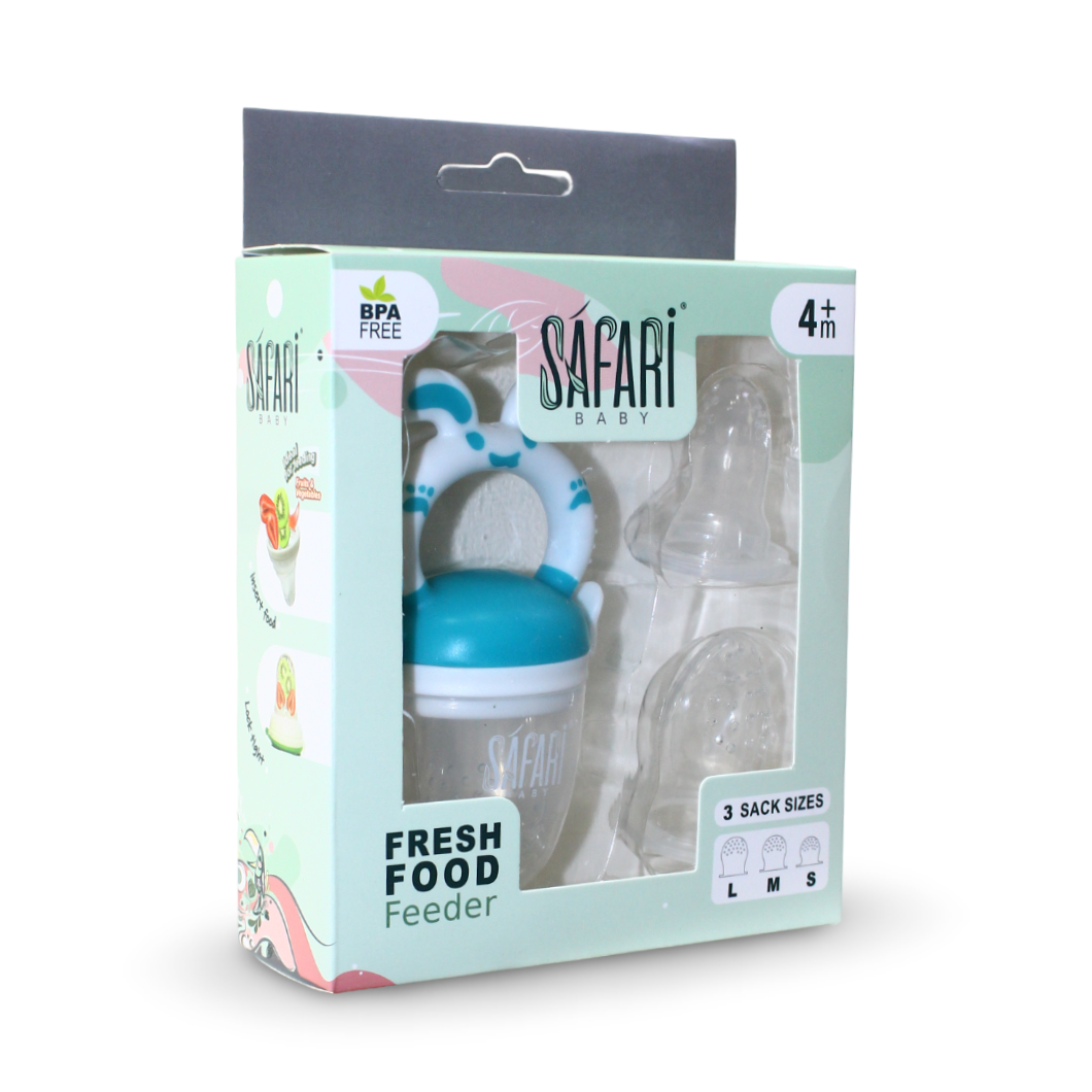 Safari Baby Fresh Food Feeder Set 4m+ – 3 Sizes (S, M & L) - Baby Essentials