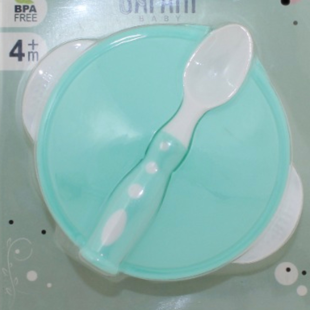 Safari Baby Suction Bowl with Spoon 4m+ – Mint