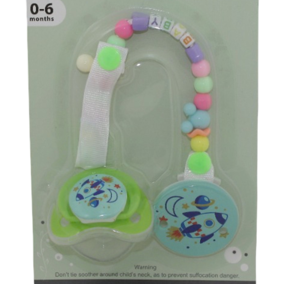 Safari Baby Soother and Pacifier Clip Set 0-6M – Green Space
