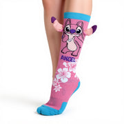 Girls Socks – Pink with Stitch Design (Pack of 3)